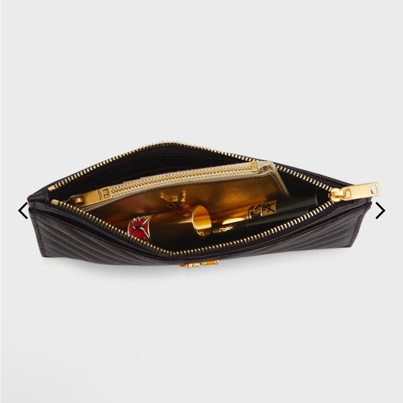 Authentic YSL Monogram Small Ziptop Bill Pouch in Grained Leather - Picture 4 of 14